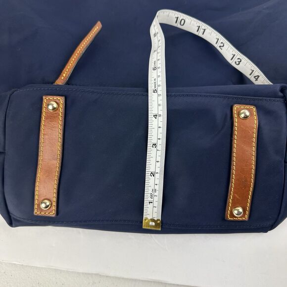 DOONEY & BOURKE Wayfarer Navy Blue Nylon Zip Hobo Leather Shoulder Bag Purse - Picture 15 of 16